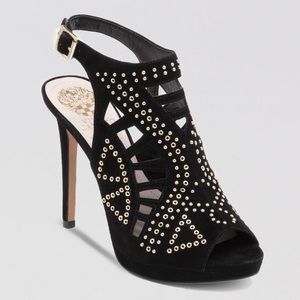 Vince Camuto suede studded heels